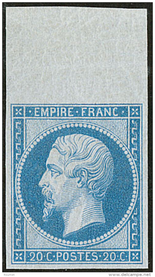 No 14IId, Bleu Sur Azuré, Bdf, Superbe - 1853-1860 Napoleon III
