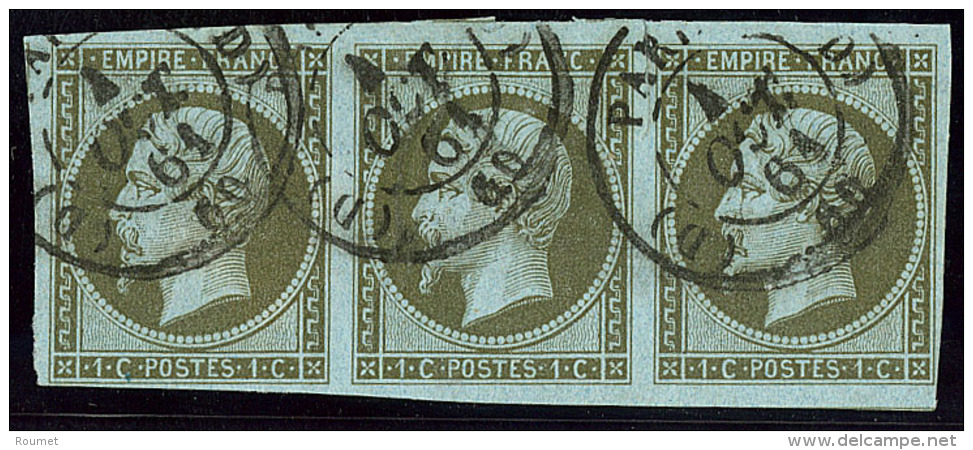 No 11, Bande De Trois Obl Cad D'Oct 61, Jolie Pièce. - TB - 1853-1860 Napoleon III