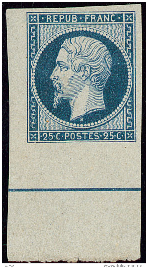 Filet D'encadrement. No 10e, Bleu Verdâtre, Cdf Avec Filet En Bas, Superbe. - R - 1852 Louis-Napoleon