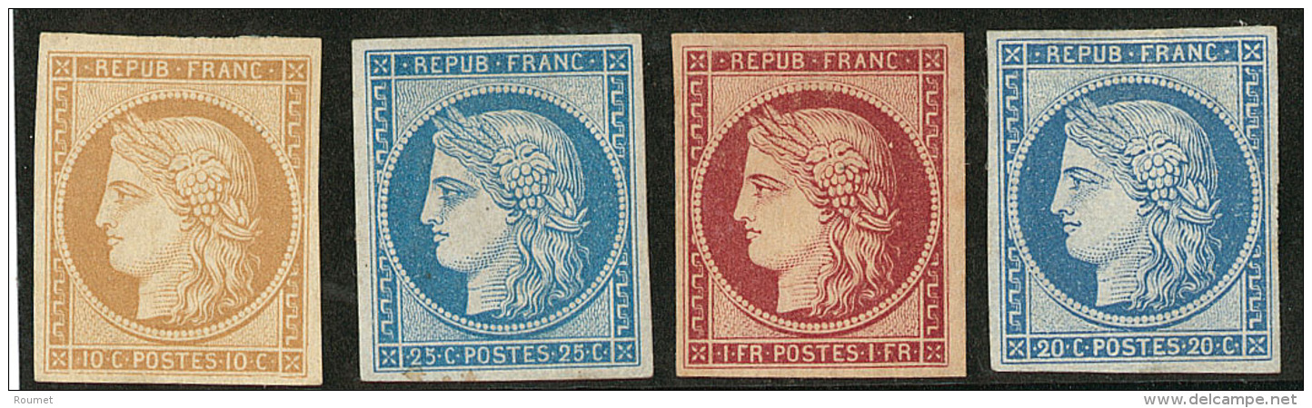 Réimpression. Nos 1e, 4f, 6g, 8d, Tous états - 1849-1850 Ceres