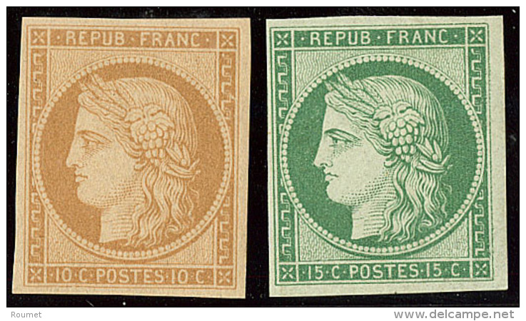 Réimpression. Nos 1e *, 2f, Très Frais. - TB - 1849-1850 Ceres