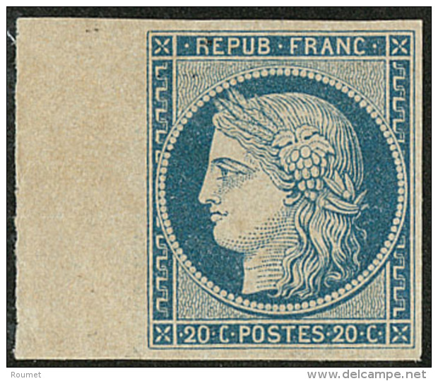 Non émis. No 8, Bleu Sur Jaunâtre, Bdf, Toujours Sans Gomme, Superbe. - RR (cote Yvert) - 1849-1850 Ceres