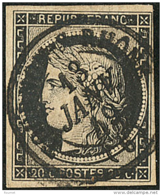 Oblitérations De Janvier 1849. Petit Cad 15 De Tournon S. Rhône 13 Janv 49, Sur N°3, Superbe - 1849-1850 Ceres