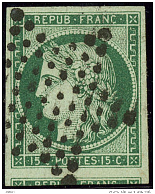 No 2d, Vert Très Foncé, Un Voisin, Obl étoile, Jolie Pièce. - TB. - R - 1849-1850 Ceres