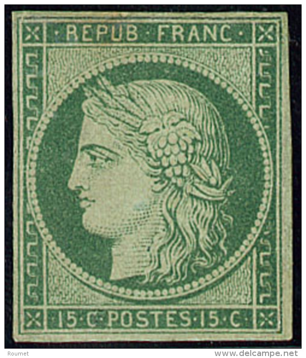 No 2c, Vert Foncé, Remargé Sur Deux Côtés Et Gomme étendue Mais TB D'aspect. - R - 1849-1850 Ceres