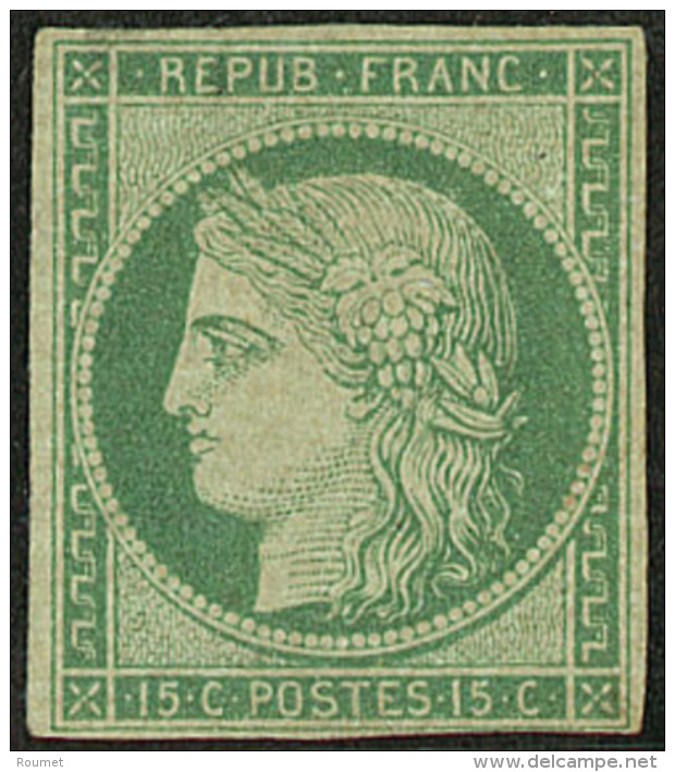 No 2, Vert, Nuance Foncée, Légers Défauts Mais TB D'aspect. - R - 1849-1850 Ceres
