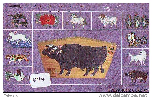 Télécarte JAPON ZODIAQUE * VACHE * TK STERNZEICHEN COW * KOE (643) HOROSCOPE * PHONECARD - Zodiac