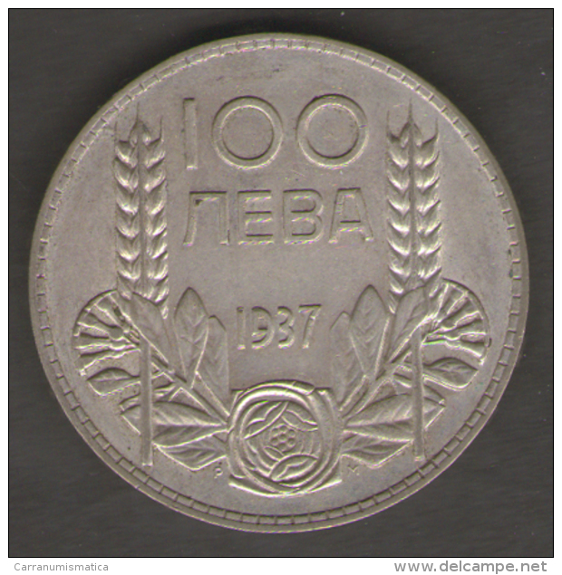 BULGARIA 100 LEBA 1937 AG SILVER - Bulgaria