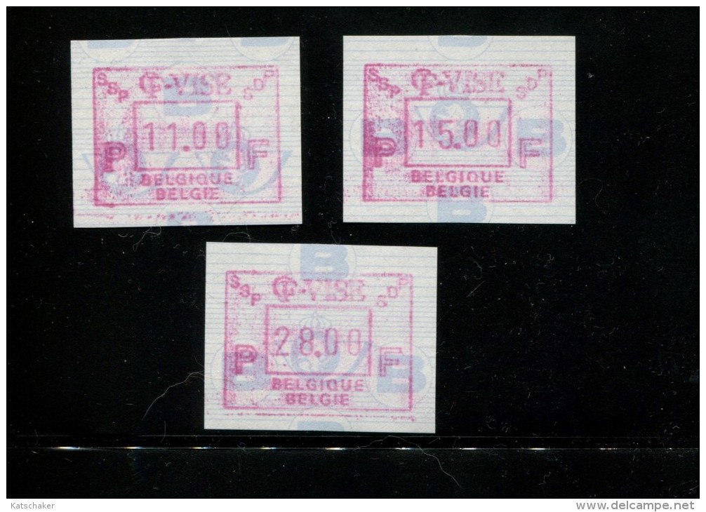 BELGIE 1992 POSTFRIS MINTNEVER HINGED POSTFRISCH NEUF OCB  ATM87 CF - VISE SET 11 25 28 - 1980-99