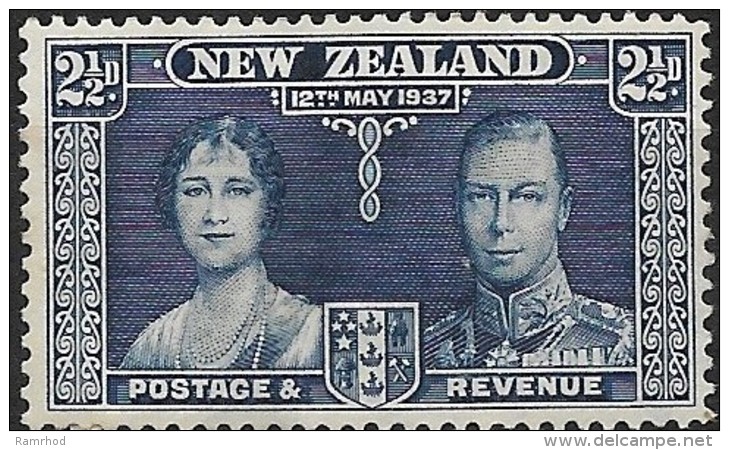 NEW ZEALAND 1937 Coronation - 21/2d King George VI And Queen Elizabeth MNG - Unused Stamps