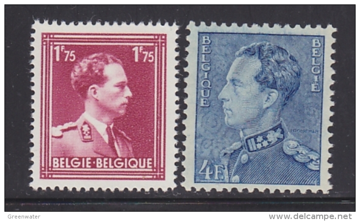 Belgie 1950 Koning Leopold II / Open Kraag & Poortman 2v ** Mnh (BE262) - Neufs