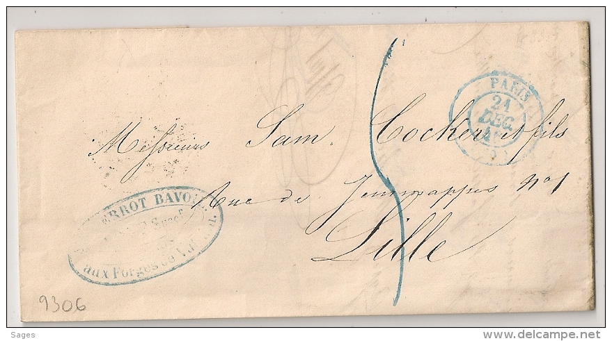 LETTRE De PARIS Pour LILLE. AUX FORGES DE VULCAIN. 1846. - 1801-1848: Précurseurs XIX