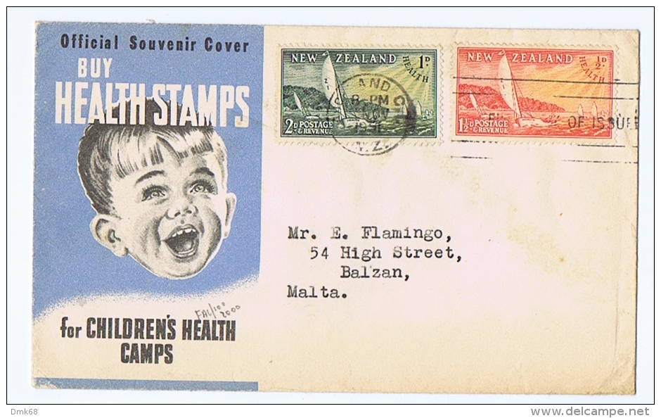 NEW ZELAND - OFFICIAL COVER BUY HEALTH STAMPS FOR CHILDREN HEALTH CAMPS - 1952 - Errors, Freaks & Oddities (EFO)