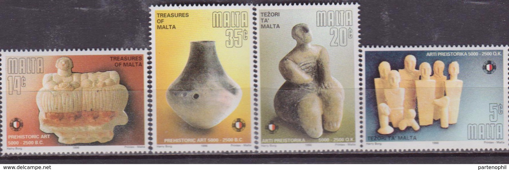 MALTA 1996 TREASURES OF MALTA PREHISTORIC ART 958/61 MNH - Sculpture