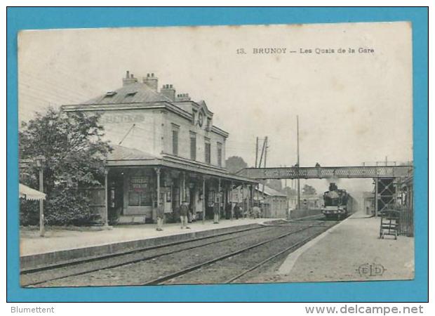 CPA - Chemin De Fer Arrivée Du Train En Gare De BRUNOY 91 - Brunoy