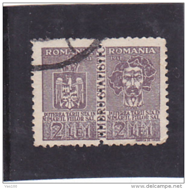 # 175  FISCAUX, RECENUE STAMPS, 2 LEI,  1941,  ROMANIA - Fiscale Zegels