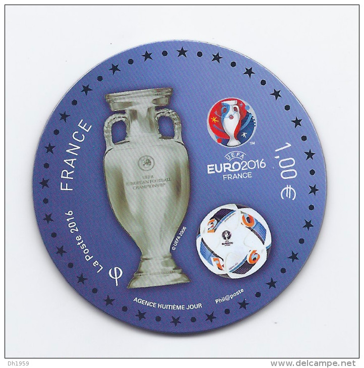 COUPE UEFA EURO 2016 FRANCE TIMBRE MAGNET 1 EURO SALON PHILEX 2016 FOOT FOOTBALL SOCCER FUSSBALL - Altri & Non Classificati