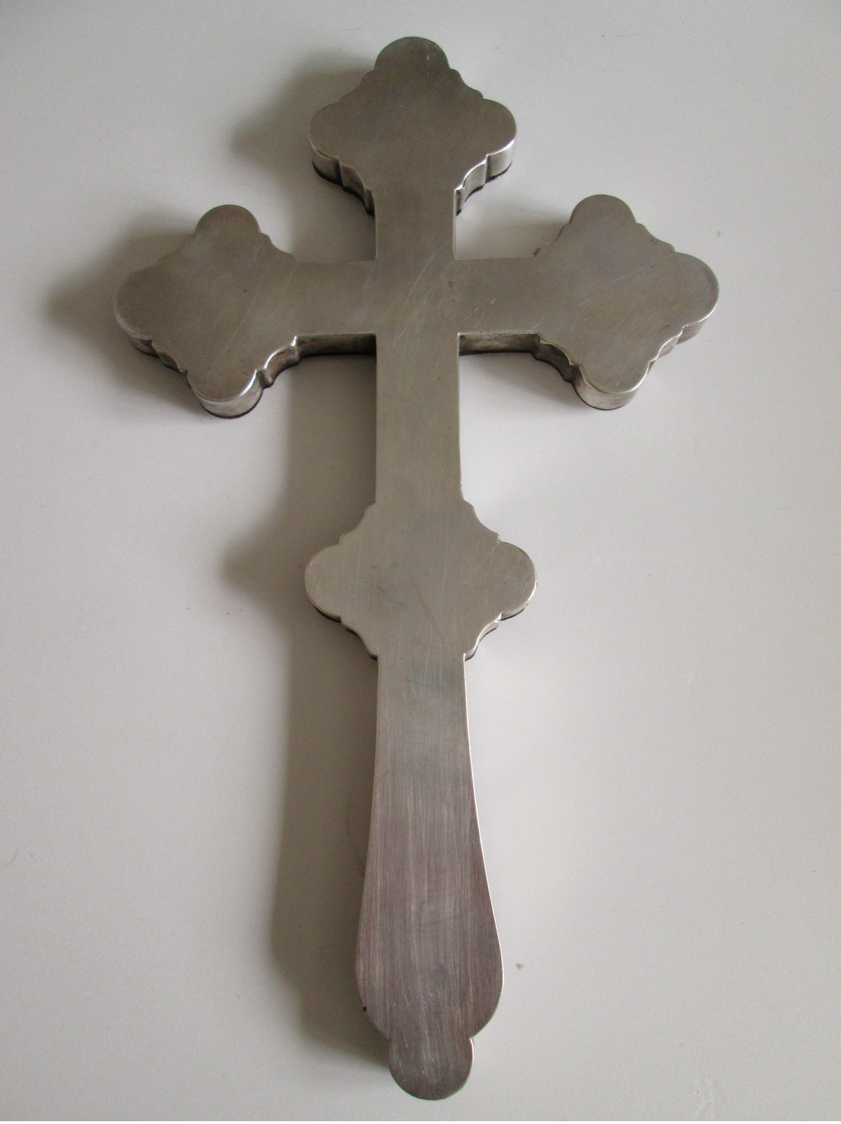 SILVER WITH ENAMEL ORTHODOX CROSS,WEIGHT=373 GR.SIZE=280 X 165 X 7 MM