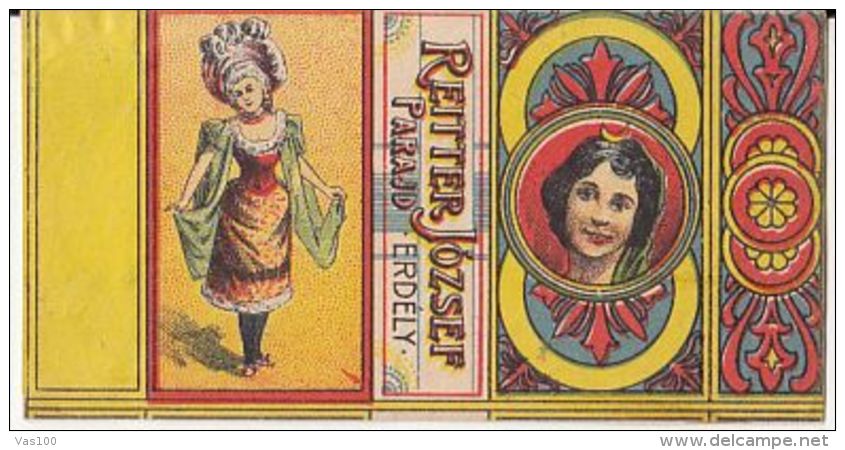 REITTER JOZSEF-PRAID MATCHES FACTORY, MATCHBOX LABEL, WOMAN, BEFORE 1899, ROMANIA - Publicités