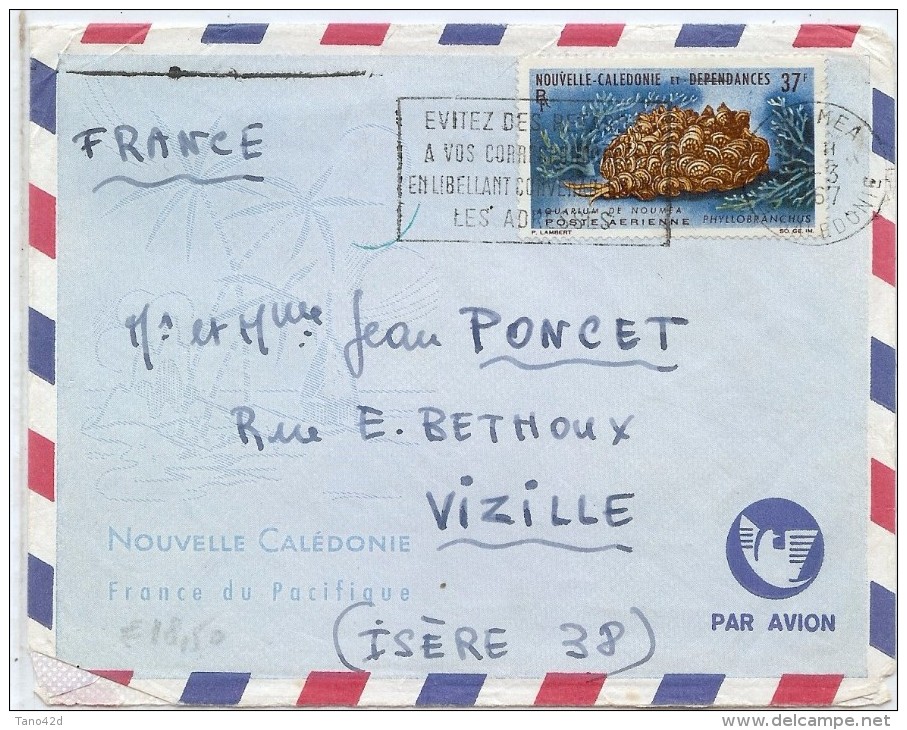 CTN35/3 -  NOUVELLE CALEDONIE LETTRE DE MARS 1967 - Lettres & Documents