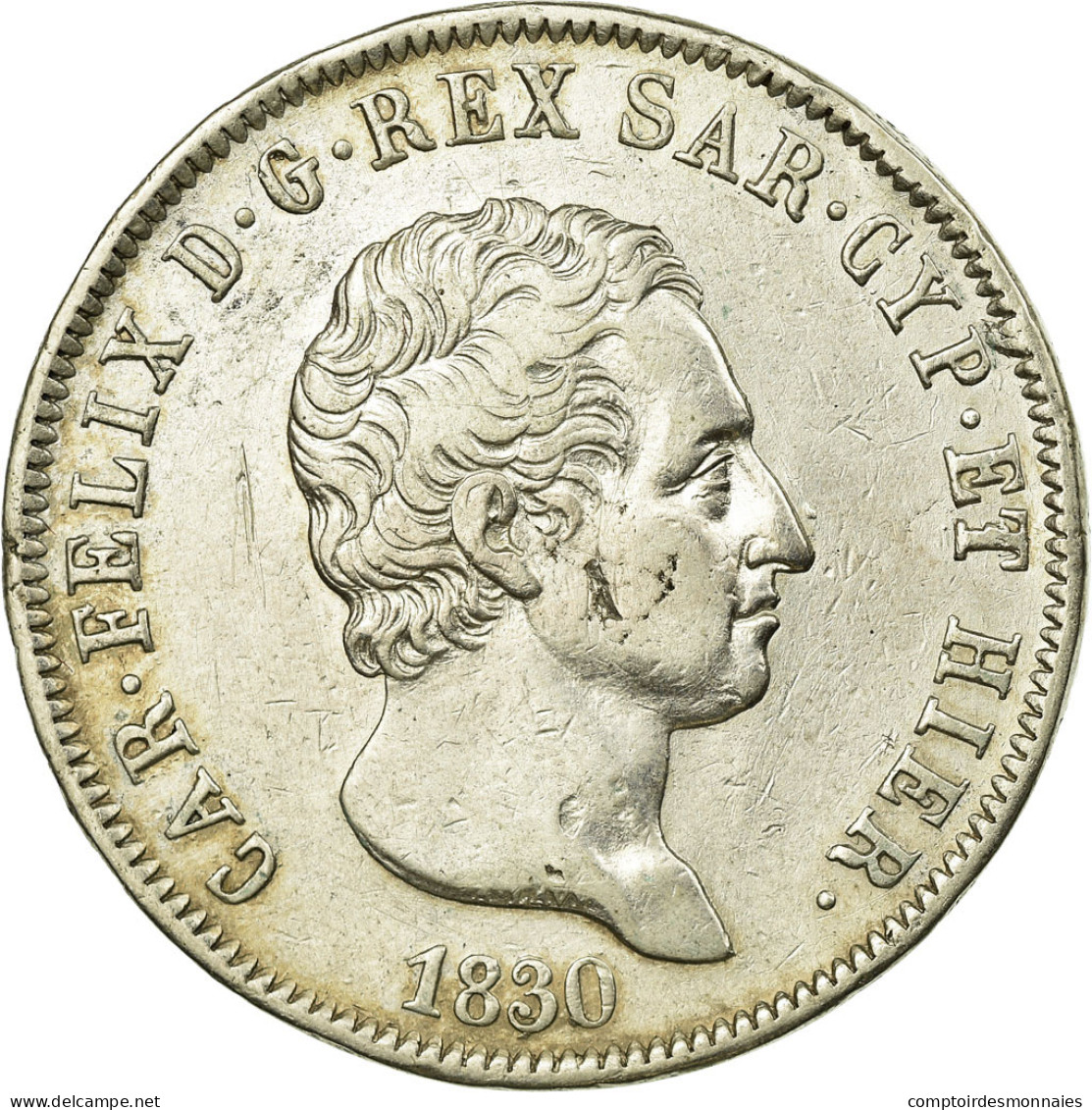 Monnaie, États Italiens, SARDINIA, Carlo Felice, 5 Lire, 1830, Genoa, TTB+ - Sonstige & Ohne Zuordnung
