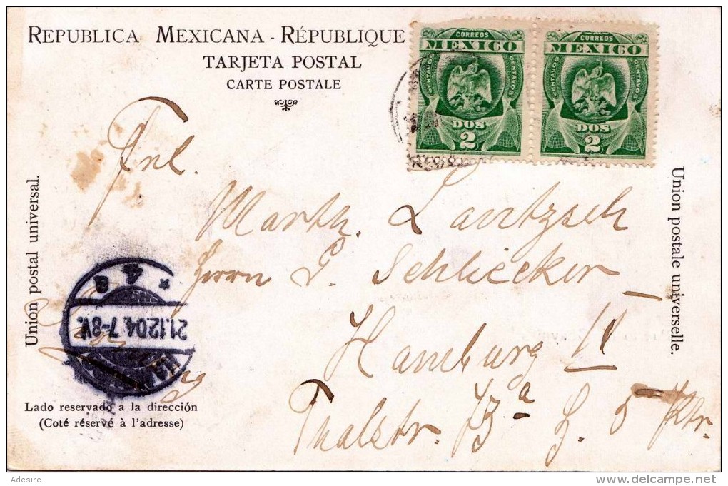 Puerto De GUAYMAS (Mexico), Sehr Schöne Karte Mit 2 Fach Frankierung, Gelaufen 1904, Gute Erhaltung - Mexiko