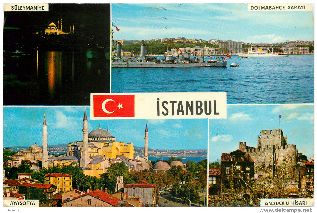 Istanbul, Turkey Postcard Posted 1976 Stamp - Turchia