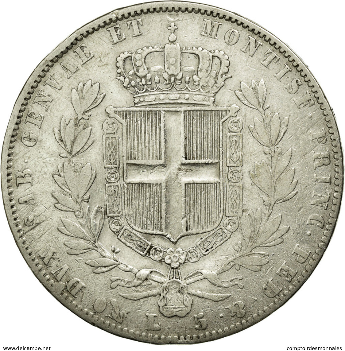Monnaie, États Italiens, SARDINIA, Carlo Alberto, 5 Lire, 1843, TB+, Argent - Altri & Non Classificati