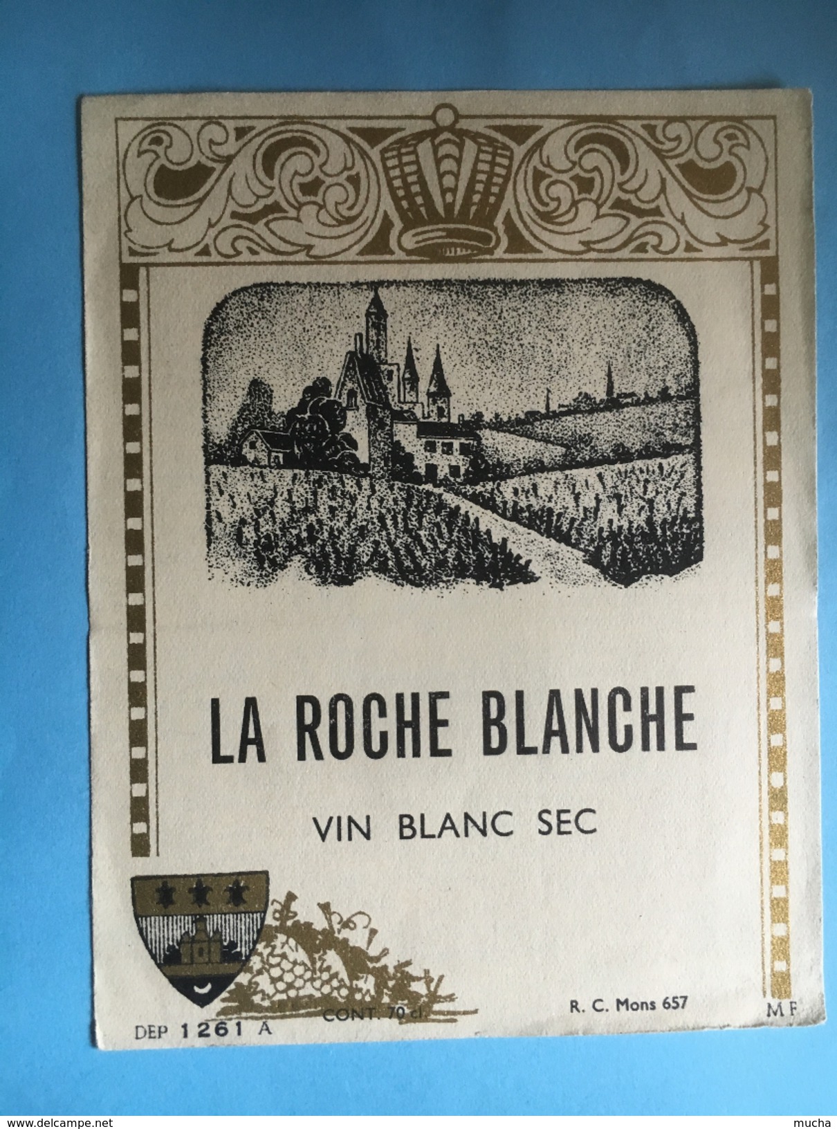 1760 - La Roche Blanche Vin Blanc Sec Vieille étiquette - Blancs