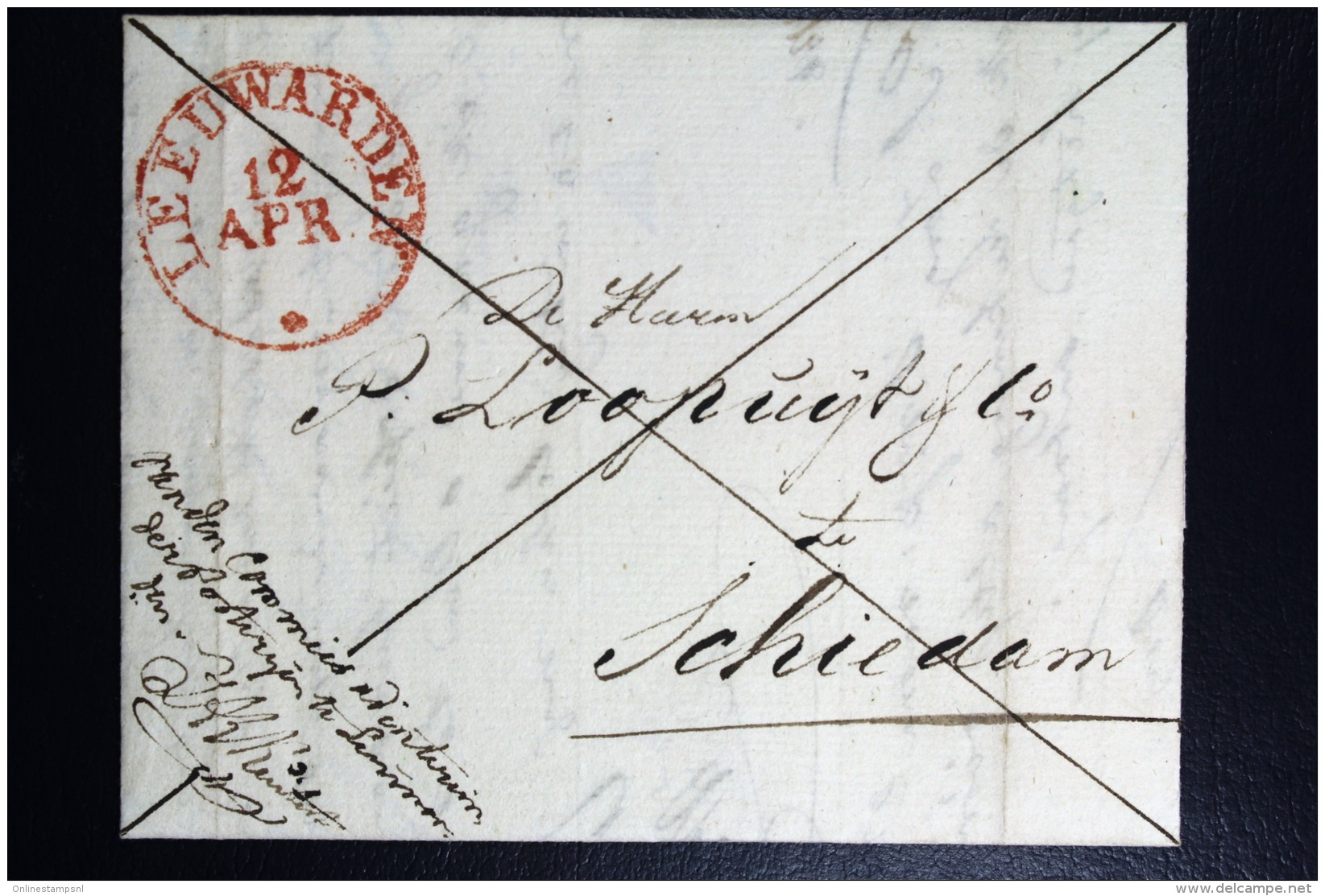 Complete Brief 1834 Aangetekend Leeuwarden Naar Schiedam - ...-1852 Vorläufer