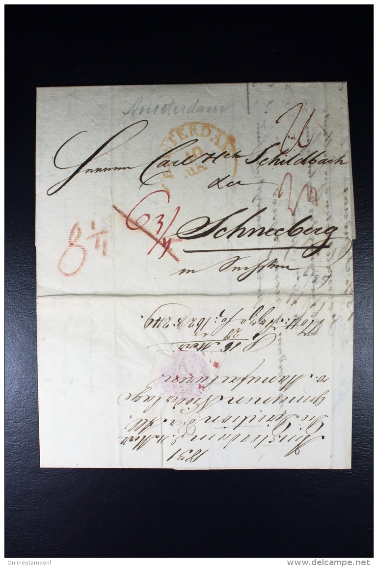 Complete Brief 1831 Amsterdam Naar Schneeberg Duitsland - ...-1852 Precursori