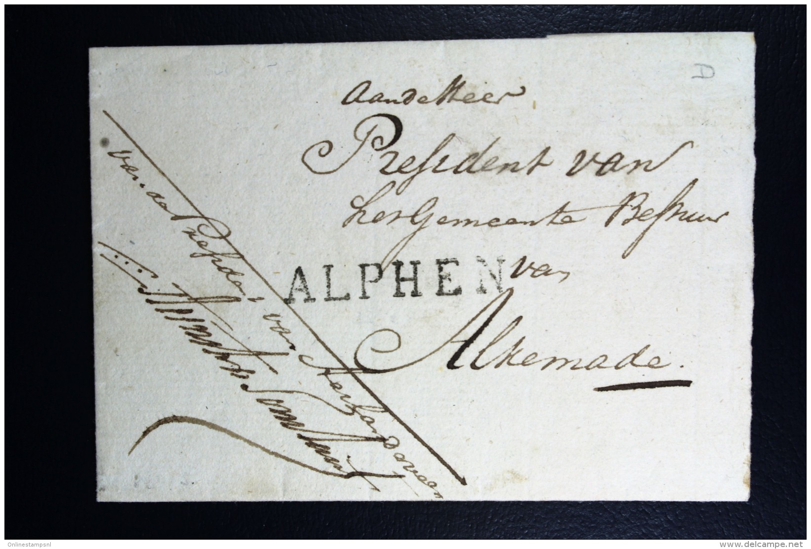 Cover 1815 Van ALPHEN 37 Mm Naar Alkemade - ...-1852 Préphilatélie