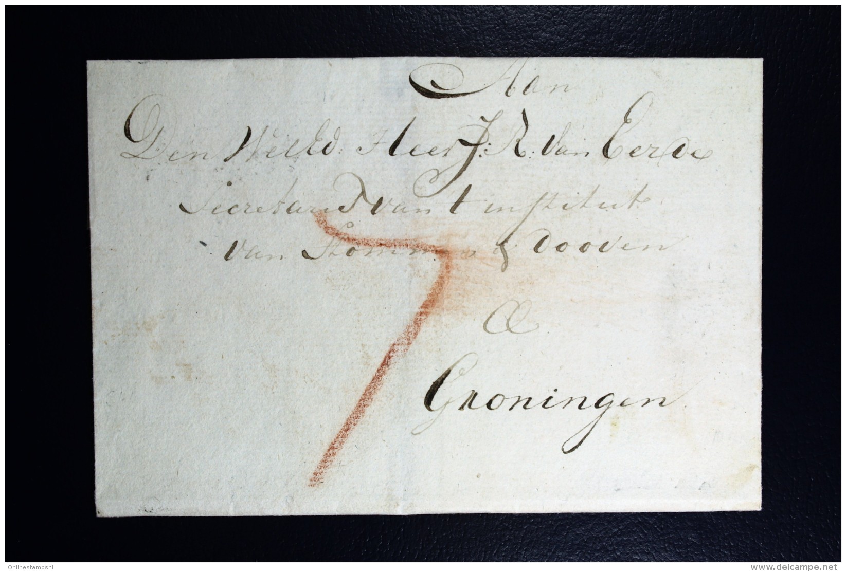 Cover Van SCHIEDAM Rond Stempel 27 Mm Geuzendam Type 2, RRR Naar Groningen 1810 - ...-1852 Préphilatélie