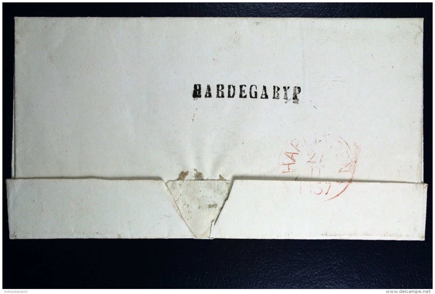 Cover Van HARDEGARYP Via Leeuwarden Naar Harlingen 1857 - ...-1852 Préphilatélie