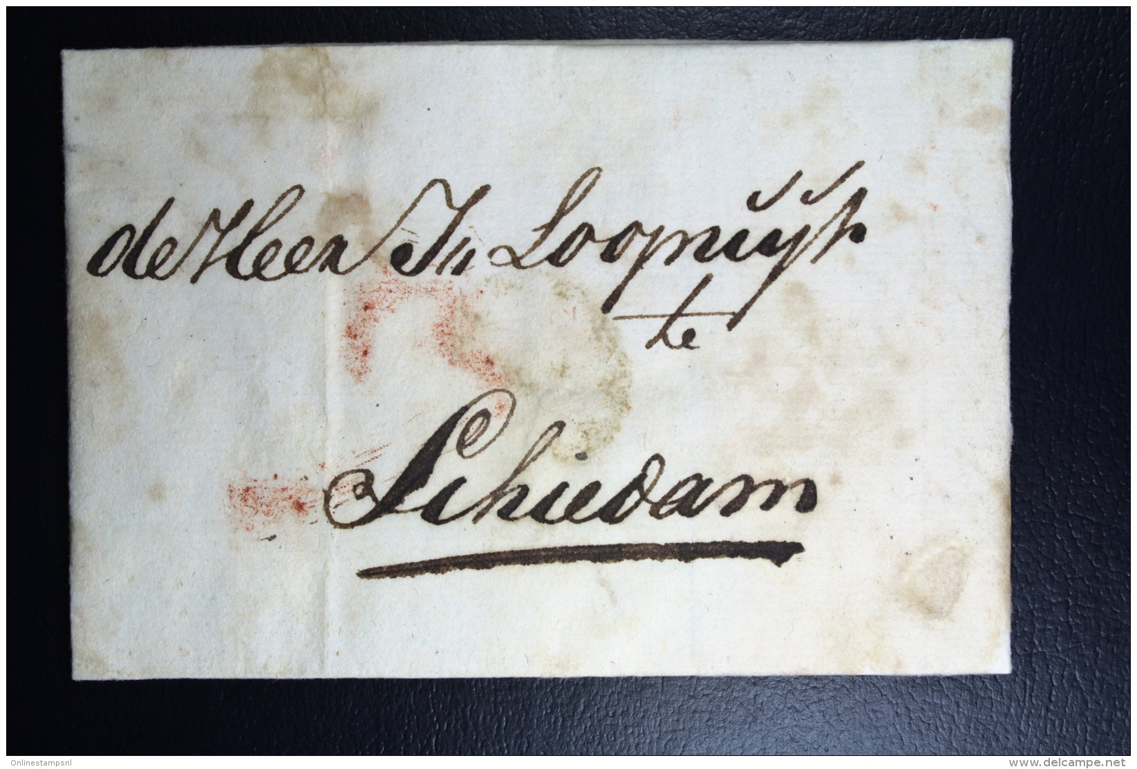 Complete Letter Den Haag  Naar Schiedam 18   3 Stuiver Port Stempel + HAAG - ...-1852 Préphilatélie