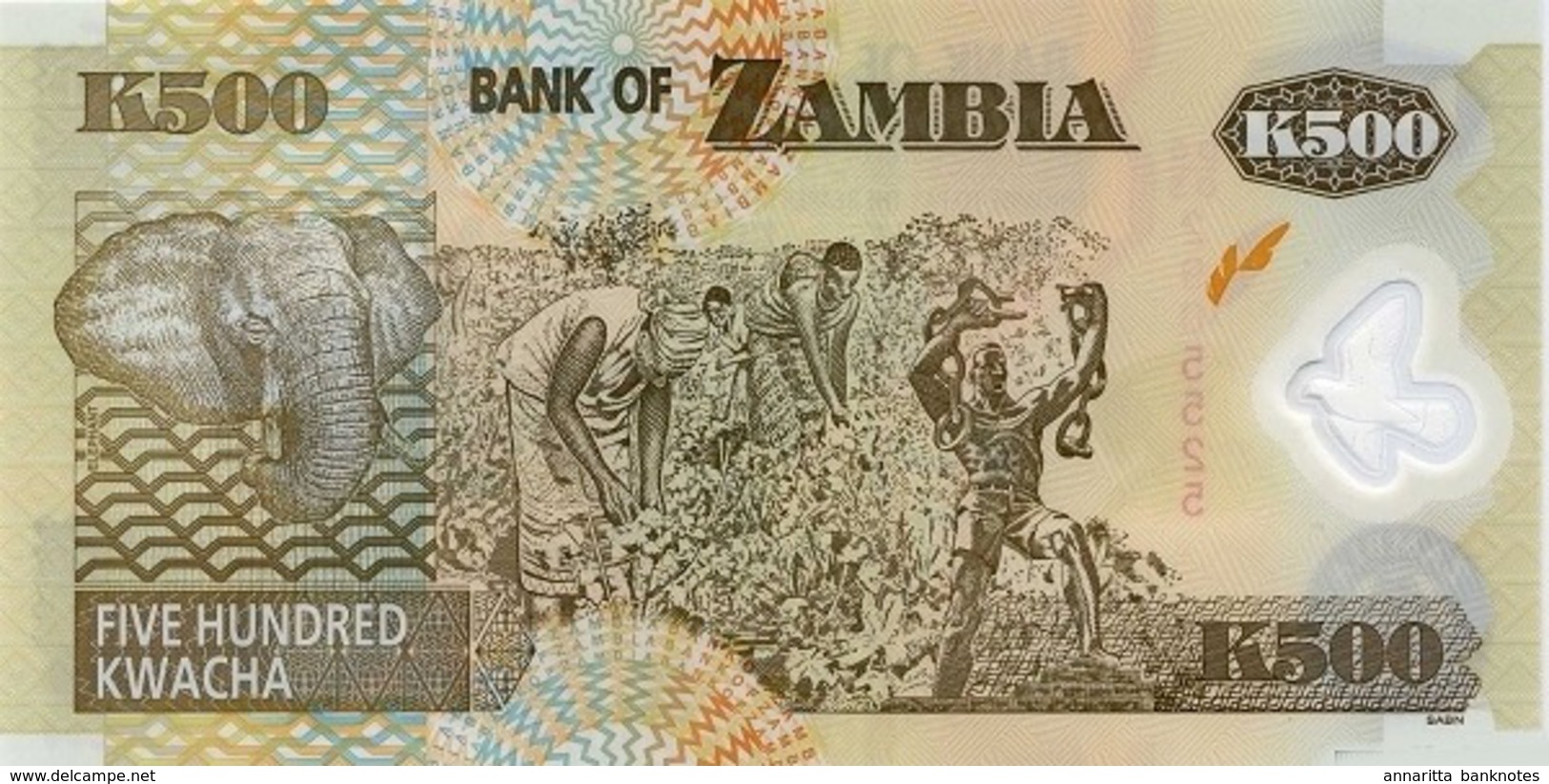 ZAMBIA 500 KWACHA 2009 P-43g UNC [ZM145g] - Zambia