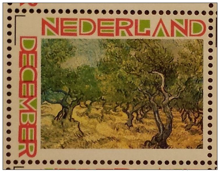 Persoonlijke December Postzegel D12c Mobiele OKI Printer Postaumaat 2013 Vincent Van Gogh Olive Groves (2) - Personnalized Stamps