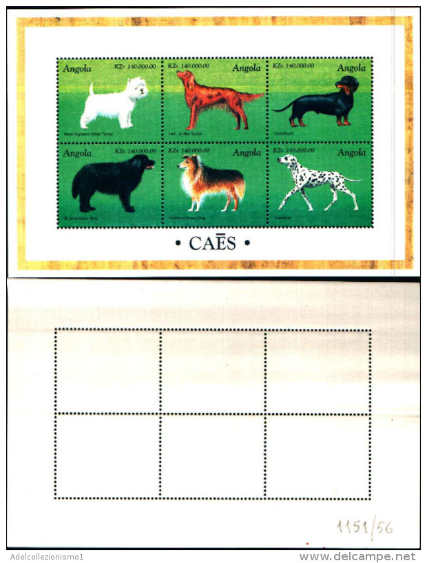 83531) Angola-1998-fauna-cani-foglietto N.1151-1156 - Nuovo-cat-12 Euro - Angola