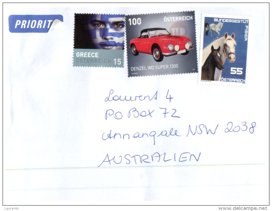 (111) Austria To Australia Cover - 2016  (Car - Greece Etc) - Oblitérés