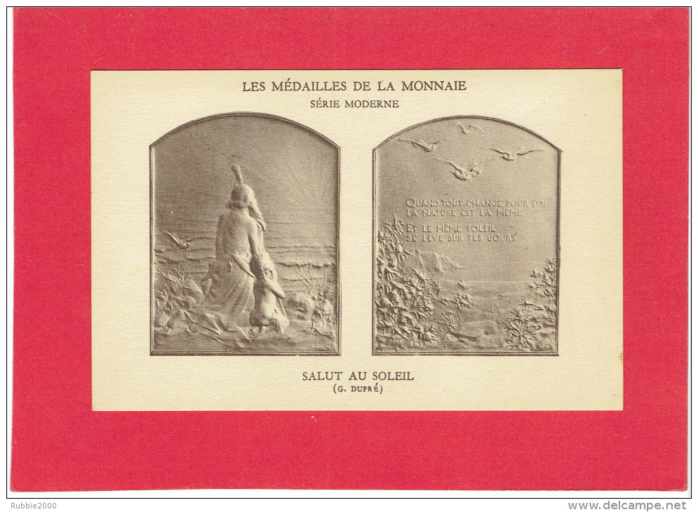 MEDAILLE DE LA MONNAIE SALUT AU SOLEIL GRAVEUR G. DUPRE CARTE EN BON ETAT - Autres & Non Classés