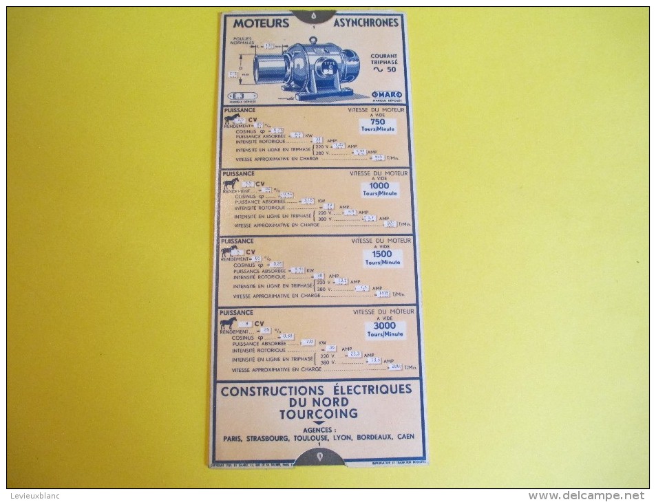 Mécanique/Réglette Carton  Articulée/OMARO/Moteurs Asynchrones/Constr. Elect.du Nord/Tourcoing/1939    VPN59 - Material Und Zubehör