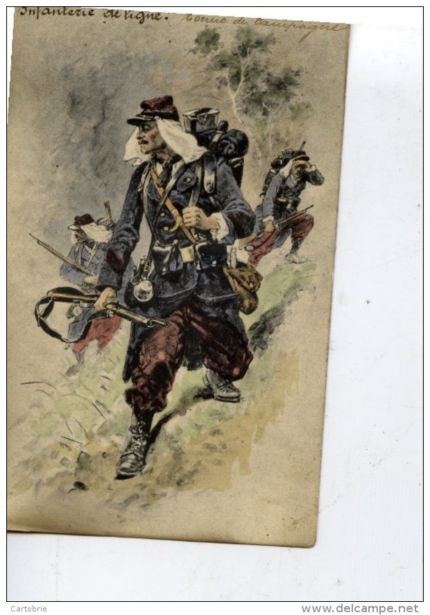 Infanterie De Ligne Tenue De Campagne ,carte Illustrée - Regiments