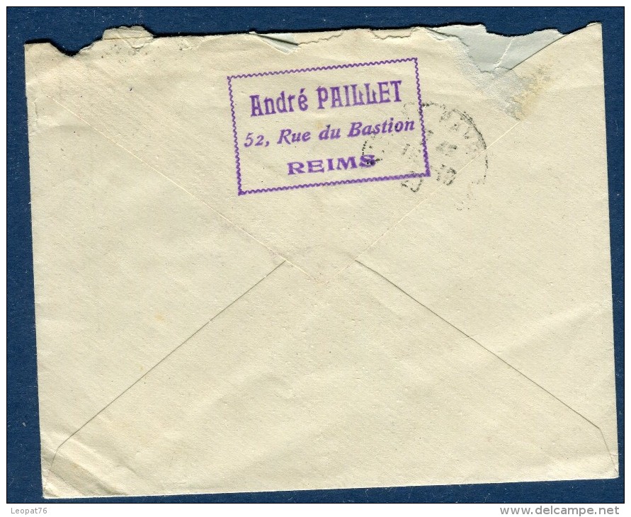 France - Semeuse Avec Publicité Sur Enveloppe De Reims En 1929 Voir 2 Scans - Réf. S 143 - Other & Unclassified