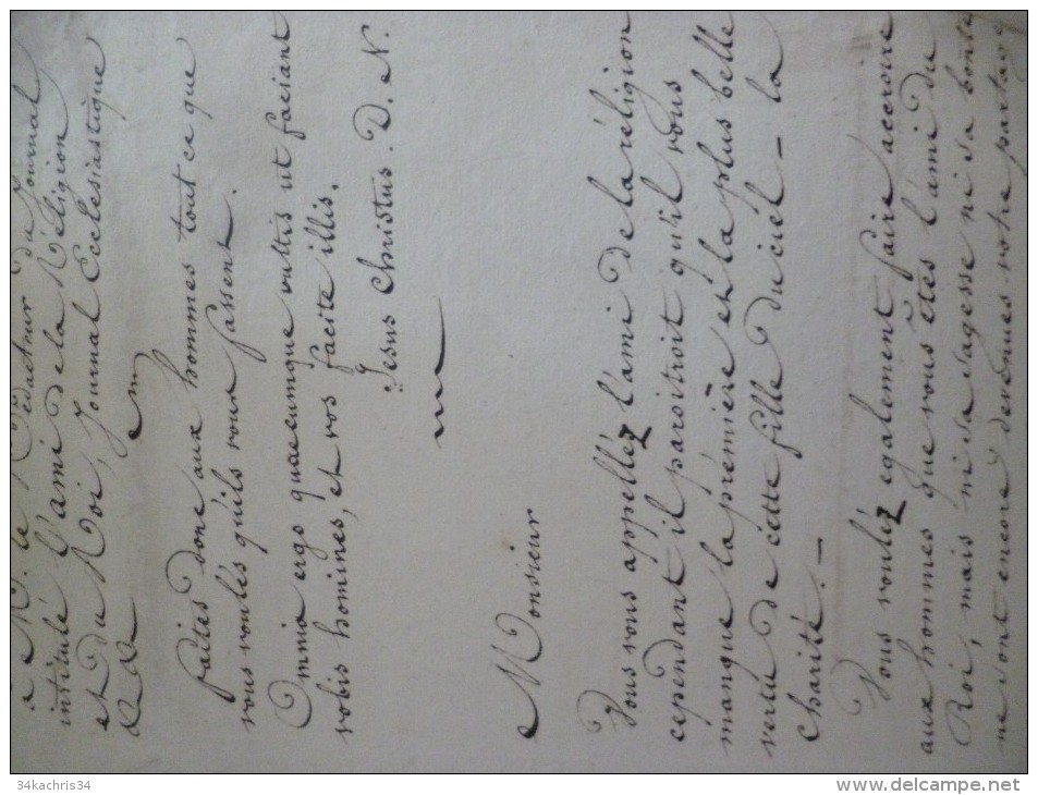 Manuscrit Original Religion  F.Léo 1817 Lettre Au Journal L'ami De La Religion + 1 Au Ministre Plainte De Diffamation - Religión & Esoterismo