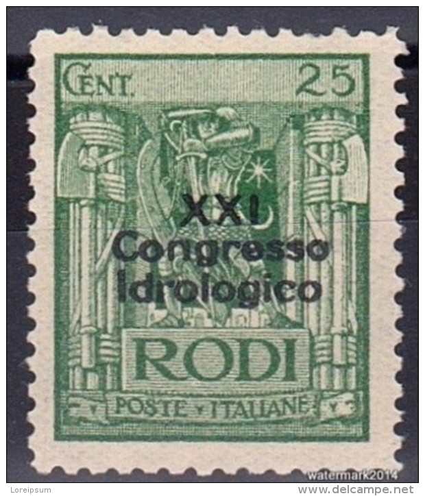 1930 Italia Colonie  Egeo  RODI Congresso Idrologico C25 Sas  15   MNH *** -2scan - Egée