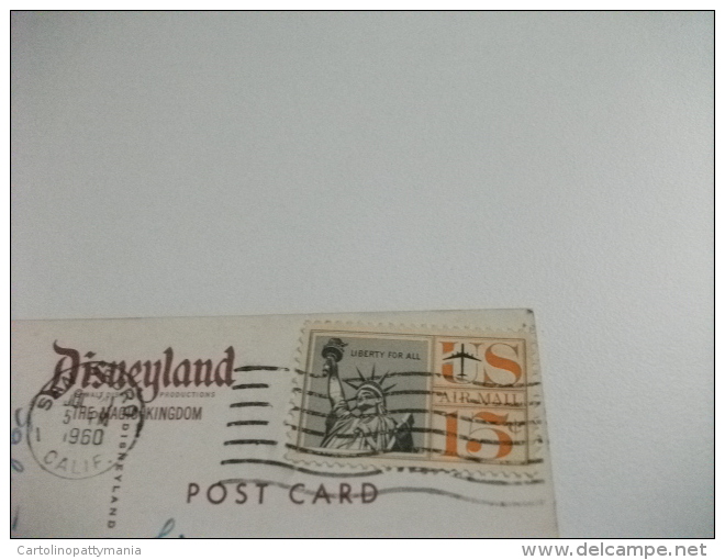 STORIA POSTALE FRANCOBOLLO COMMEMORATIVO U.S.A. AEREO DISNEYLAND SUBMARINE FALLS - Disneyland