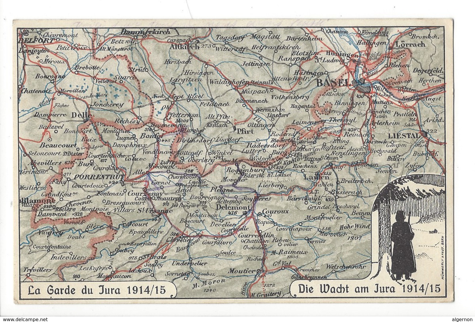 15412 -  La Garde Du Jura 1914/15 Die Wacht Am Jura Carte Géographique - Andere & Zonder Classificatie