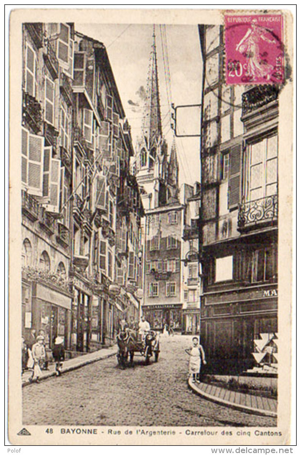 BAYONNE - Rue De L' Argenterie  - Carrefour Des Cinq Cantons - Commerces, Attelage... (90381) - Bayonne