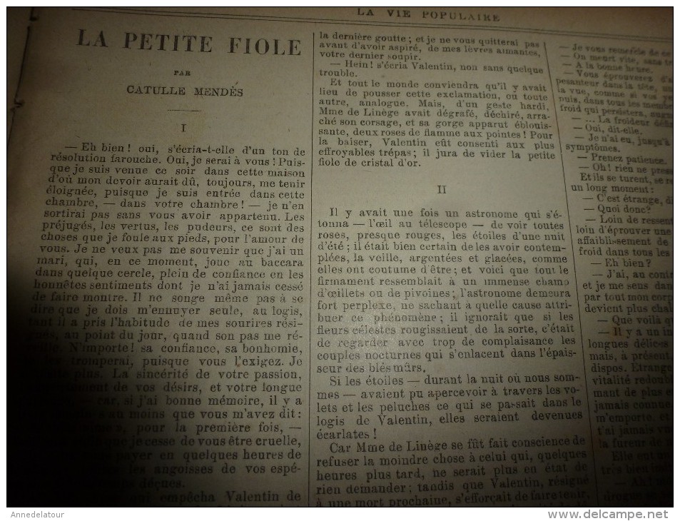 1889 LVP :Gravure De Montégut :LA PETITE FIOLE (élixir) ; LA CHASSE  (et Les Banquiers Juifs), Par Octave Mirebeau; Etc - Revues Anciennes - Avant 1900