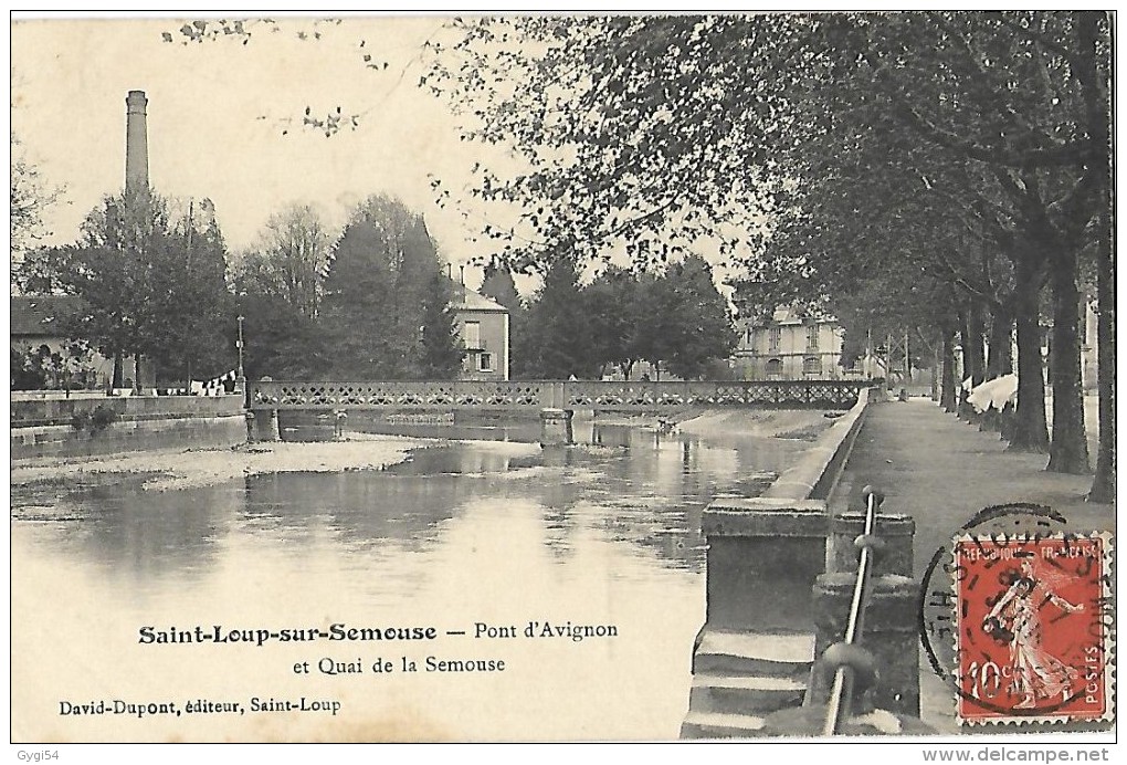 51  Saint Loup Sur Semouse Pont  D´Avignon  Et Quai De La Semouse  CPA 1906 - Other & Unclassified